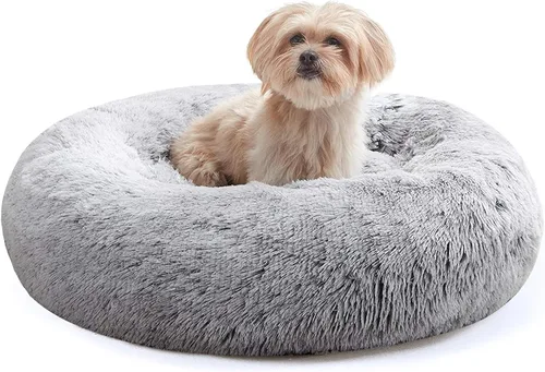 Miniatura 38 de WESTERN HOME WH Cama calmante para perros y gatos, dona acogedora anti-ansiedad, cama redonda cálida y acogedora de piel sintética, suave y azul
