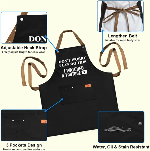 Miniatura 3 de Regalos de cumpleaños para hombres, regalos para marido de esposa, regalos para novio papá, delantales de parrilla con correa ajustable