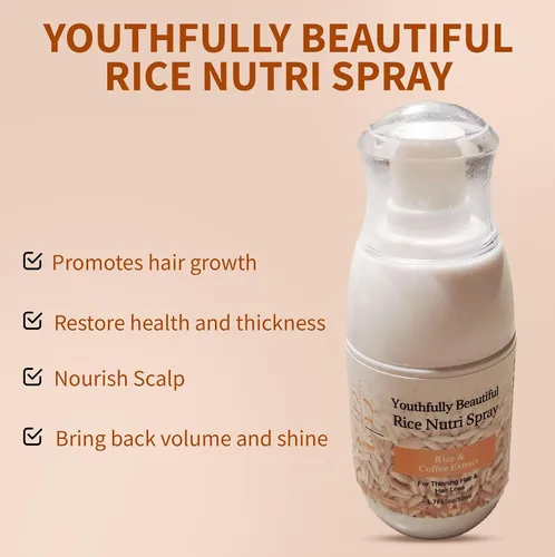 Miniatura 3 de Youthfully Beautiful Rice Nutri Spray and Shampoo Bar Set Thickens Hair Support Healthy Growth Rice Coffee Extract for Thinning Hair and Hair Loss