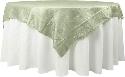 Miniatura 31 de Efavormart - Mantel cuadrado de tafetán arrugado de acordeón beige de 72 x 72 pulgadas