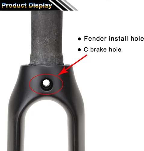 Miniatura 4 de BUCKLOS 1.126 in 700C Full Carbon Fiber Road Bike Rigid Fork, C-Type Clamp Brake, 1-1/8 Tubo recto sin rosca Superlight 3K T800 Bicicleta Frente