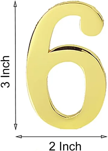 Miniatura 5 de 1 número de buzón de metal de 3 pulgadas, números de casa de aleación de zinc maciza para exteriores, números de dirección 3D autoadhesivos