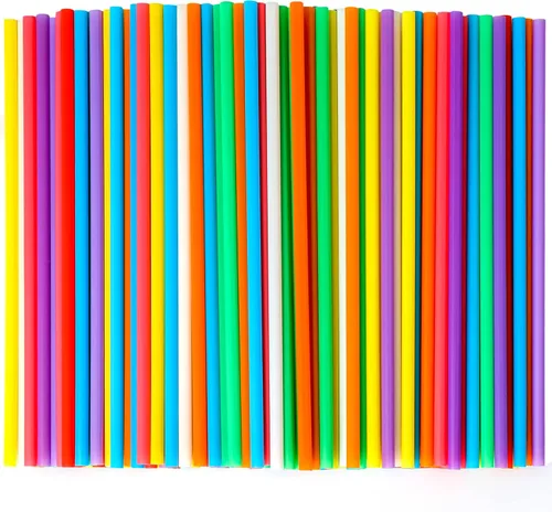 Miniatura 13 de 200 popotes de plástico desechables de colores (0.23 pulgadas de diámetro y 8.26 pulgadas de largo), 8