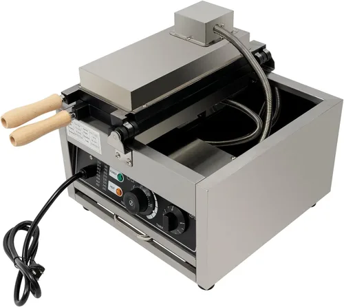 Miniatura 2 de Máquina para hacer gofres, 12 cavidades en forma de pez, para aperitivos y postres saludables, máquina de panqueques antiadherente de doble cara