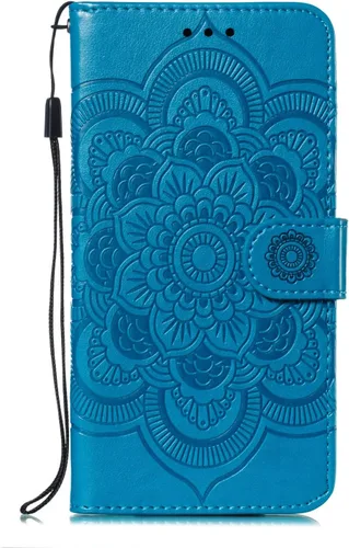 Miniatura 6 de EYZUTAK Funda de cuero con diseño de mandala para Samsung Galaxy S8, con tapa y ranuras para tarjetas, soporte magnético, funda protectora ultra