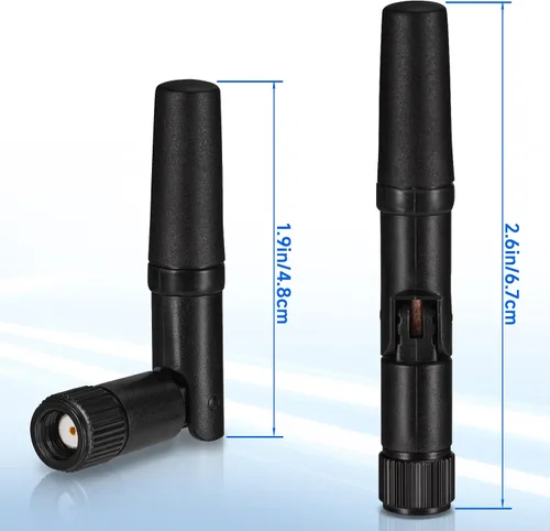 Miniatura 2 de Eightwood Antena WiFi pequeña de doble banda 2.4 GHz 5 GHz RP-SMA antena 2 unids para PC computadora de escritorio tarjeta PCIe Router WiFi cámara