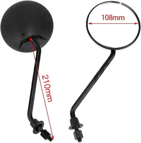 Miniatura 3 de HIAORS 8mm Espejos retrovisores ajustables para motocicleta GY6, ciclomotor Ruckus 50 P50 Spree Elite50 FA50 Tomos A35 Sprint Targa 150cc 250cc