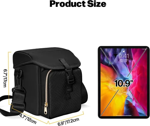 Miniatura 6 de Bolsa bandolera para cámara compatible con Polaroid Now 2ª/3ª cámara instantánea, bolsa cruzada con correa ajustable, color negro