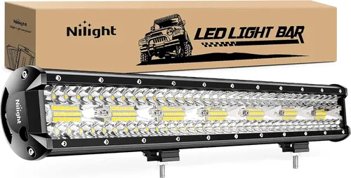 Miniatura 14 de Nilight Barra de luz LED de 20 pulgadas, color verde, triple fila, 420 W, combo de inundación puntual, conducción todoterreno, niebla, pesca, caza