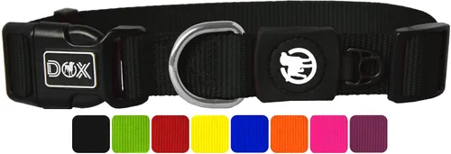DDOXX Collar de nailon para perro, ajustable, muchos colores y tamaños, para perros pequeños, medianos y grandes, collares para gatos, cachorros,