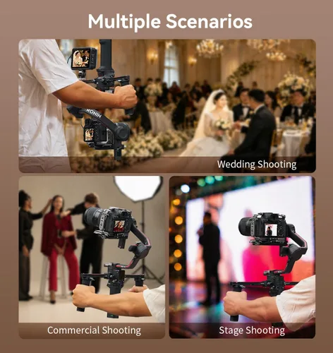 Miniatura 6 de SMALLRIG Mango Doble Empuñadura para Cardán DJI RS 4 /RS 4 Pro/RS 3 / RS 3 Pro/RS 2 / RSC 2, Empuñadura de Mango de Cardán con Rieles NATO, Zapata