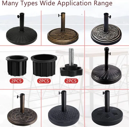 Miniatura 6 de 6 piezas de repuesto para base de paraguas, piezas de repuesto para base de sombrilla de patio, cubierta de enchufe para anillo de agujero de 6