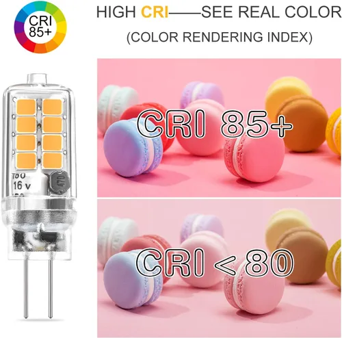Miniatura 4 de Bombilla LED G4, equivalente a 3 W halógena de 20 W/30 W, sin parpadeo, ángulo de haz de 360°, lámpara LED de base bipin G4 de 12 V CA/CC de 12 V