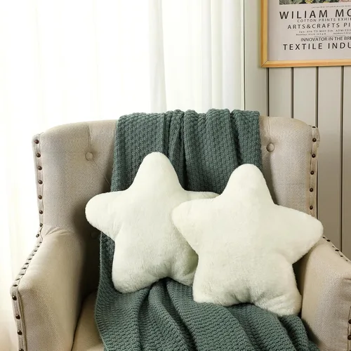 Miniatura 8 de Sumind 2 almohadas de estrella rosa de 15.7 pulgadas, almohada de felpa con estrellas bonitas, almohadas estéticas 3D, cojín decorativo de regalo