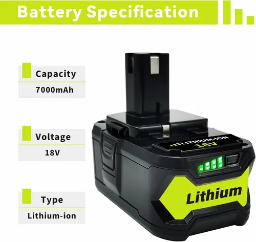 Miniatura 2 de FERRYBOAT Ryobi - Paquete de 2 unidades actualizadas de 7000 mAh de repuesto de iones de litio de 18 V para batería Ryobi de 18 V P102 P103 P104
