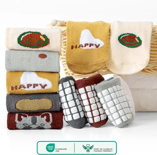 Miniatura 3 de JAKIDAR Calcetines antideslizantes para bebés y niños pequeños con agarres, 5 pares de calcetines para caminar