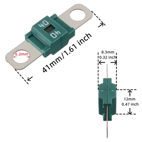 Miniatura 5 de BOJACK Portafusibles AMI/Midi de 40 amperios y fusibles midi atornillados de alta corriente 40A para automóviles, camiones y vehículos (paquete de 2)