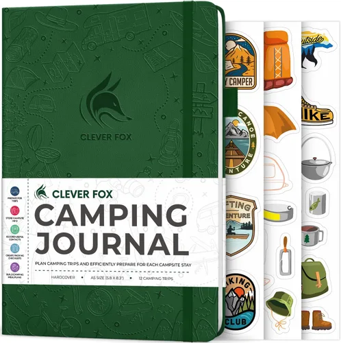 Miniatura 21 de Clever Fox Diario de Campamento – Libro de Registro de Campista y Planificador de Viajes en RV – Diario de Campamento al Aire Libre y Cuaderno
