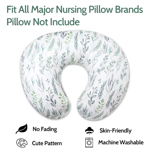 Miniatura 5 de Fundas de asiento de coche para bebés y fundas de almohada de lactancia, hoja verde
