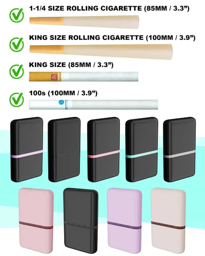 Miniatura 3 de Caja de almacenamiento con 5 agujeros a prueba de olores para conos pre-enrollados tamaño King, caja para 5 cigarrillos de tamaño regular, pequeño