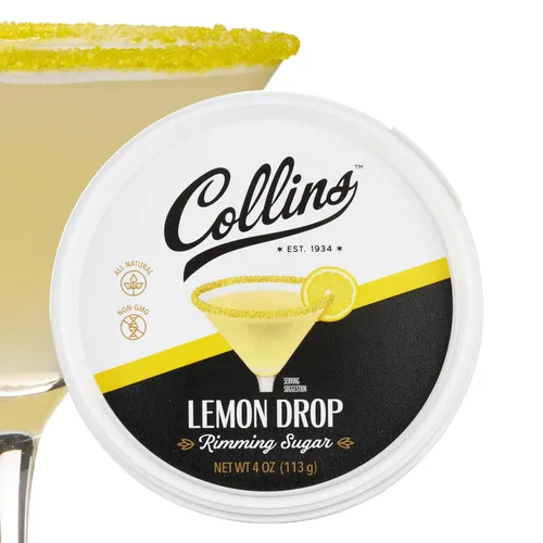 Miniatura 12 de Collins Cosmopolitan Cocktail Sugar, Red Cranberry Flavored Rimming Sugar for Cosmos, Cranberry Martinis, Vodka Cranberry, Champagne Spritzers, 4 oz