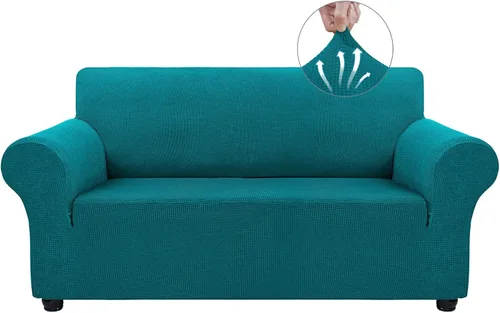 Miniatura 43 de Asnomy Fundas de sofá para sofá de 2 cojines, fundas elásticas para sofá biplaza, protector de mascotas, fundas de muebles para perros y gatos, tela