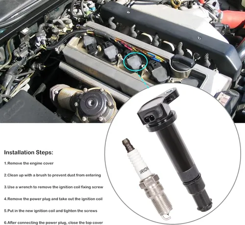 Miniatura 5 de Juego de 4 paquetes de bobinas de encendido y bujías para Kia Rio Rio5 Rondo Hyundai Accent 1.6 L4 2006 2008 2009 2010 2011 Kia Rio Rio5 Rondo