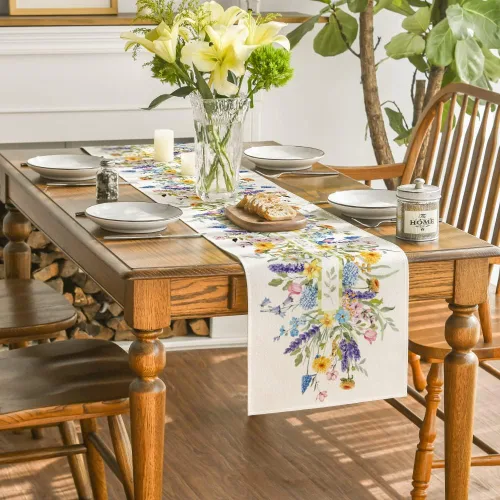 Miniatura 4 de Artoid Mode Bloom Flowers - Camino de mesa de primavera con tulipanes, decoración de mesa de comedor para decoración de mesa de cocina y comedor