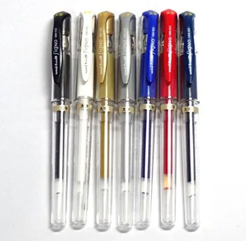 Uni-ball Signo Broad UM-153 - Bolígrafo de tinta de gel, 7 colores (importación japonesa) [Paquete original de Komainu-Dou]