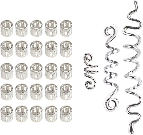 Miniatura 9 de EUBUY 28 piezas de joyería dorada para el cabello para trenzas, accesorios Loc Jewelry para rastas, anillos ajustables para el cabello, puños