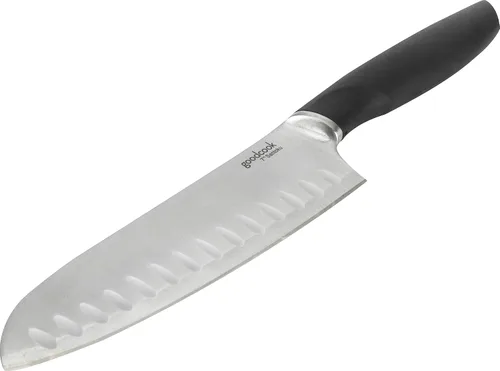 Miniatura 2 de GoodCook Touch - Cuchillo Santoku de 7 pulgadas, acero de alto carbono, agarre cómodo antideslizante, hoja de cuchillo con hoyuelos para cortar