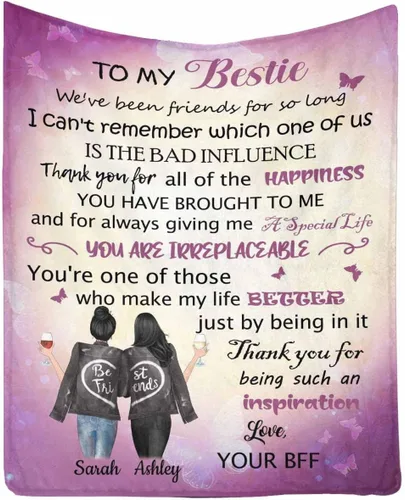 Miniatura 37 de Regalos de cumpleaños para mujeres, manta de amistad personalizada con tus fotos, manta personalizada con mis propias imágenes para hermanas