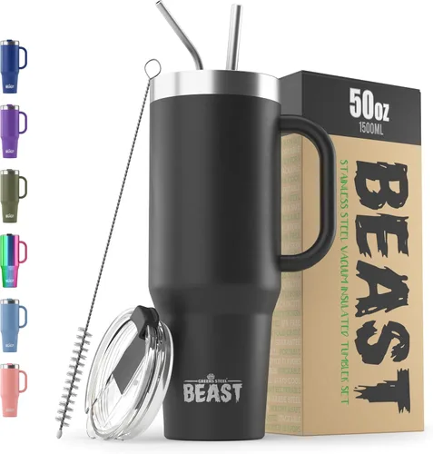 Miniatura 79 de Beast Vaso Térmico de 30 oz de Acero Inoxidable con Aislamiento al Vacío para Café y Hielo de Doble Pared Termo de Viaje (Rojo Arándano)