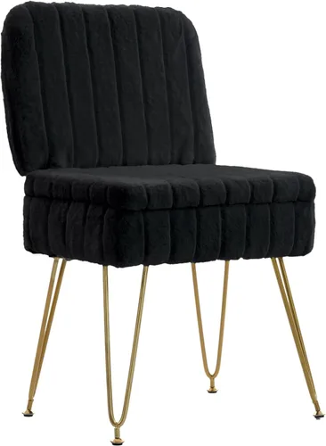Miniatura 11 de Silla de tocador con almacenamiento, cómoda otomana con respaldo plegable, taburete de tocador de piel sintética con 4 patas de metal