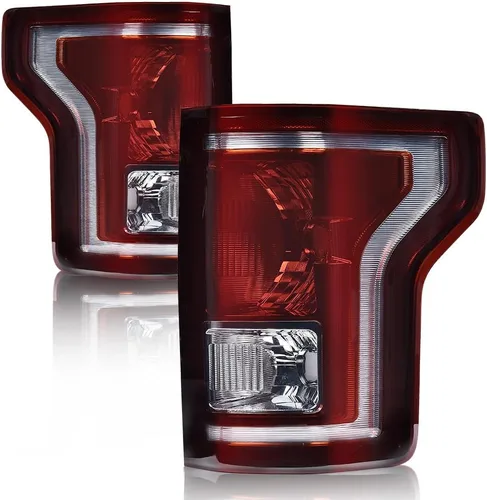 G-PLUS Juego de luces traseras compatibles con Ford F150 2015 2016 2017, luces traseras izquierda y derecha, luces de freno con bombilla lente