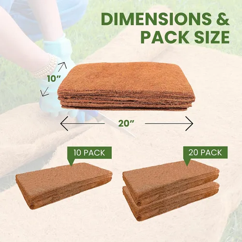 Miniatura 6 de Envelor Tapete de cultivo de fibra de coco para microverdes de 10 x 20 pulgadas, forro de semillas de coco para bandejas de cultivo, cestas