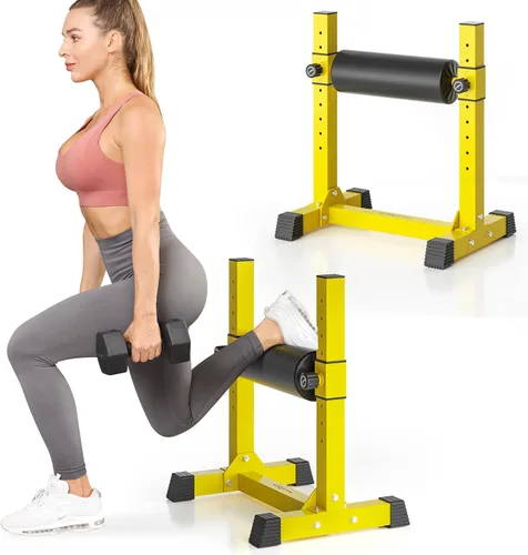 Miniatura 7 de BODYRHYTHM - Soporte de rodillo dividido búlgaro con 9 alturas de rodillo ajustables para sentadillas, estocadas de piernas, entrenamiento