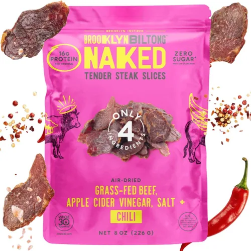 Miniatura 15 de Brooklyn Biltong - Bocadillo de carne de res alimentada con pasto secado al aire, carne seca sudafricana - Aprobado por Whole30, Paleo, Keto, sin