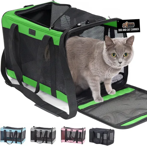 Miniatura 13 de GORILLA GRIP Transportadora de Viaje para Gatos de hasta 15 Libras, Transportadoras Suaves Plegables para Perros Pequeños, Malla Transpirable