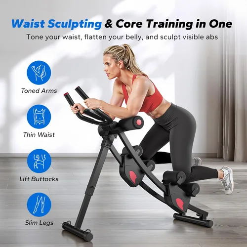 Miniatura 2 de MERACH Ab Machine, Adjustable Ab Trainer Machine, AB Workout Equipment for Home Gym, Independent Dual Tracks for Mountain Climber, Foldable for Home