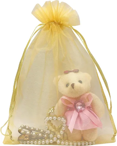 Miniatura 15 de 100 bolsas de regalo verdes de organza de 6 x 9 pulgadas, pequeña bolsa de malla con cordón para joyería, bolsa de regalo para el día de San
