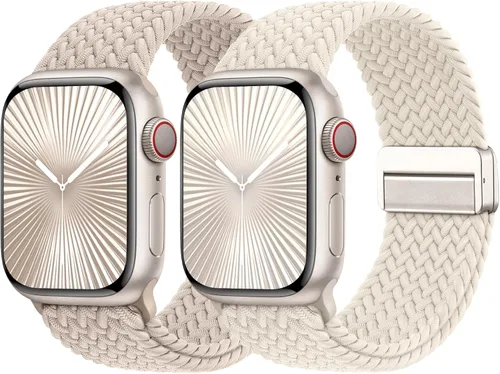 Miniatura 21 de Bandas elásticas trenzadas con cierre magnético compatibles con Apple Watch de 1.496 pulgadas, 1.575 pulgadas, 1.614 pulgadas, 1.654 pulgadas, 1.732