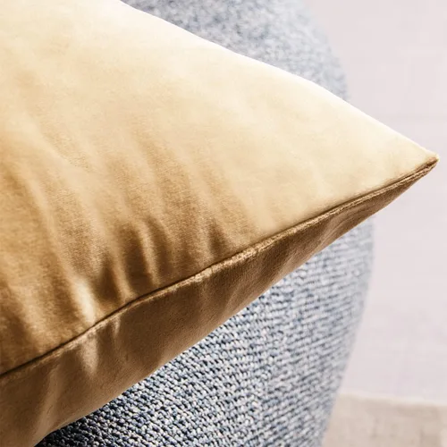 Miniatura 6 de Juego de 2 fundas de almohada decorativas de terciopelo caqui de 18 x 18 pulgadas para sofá, silla, cama, funda de almohada cuadrada de gamuza suave