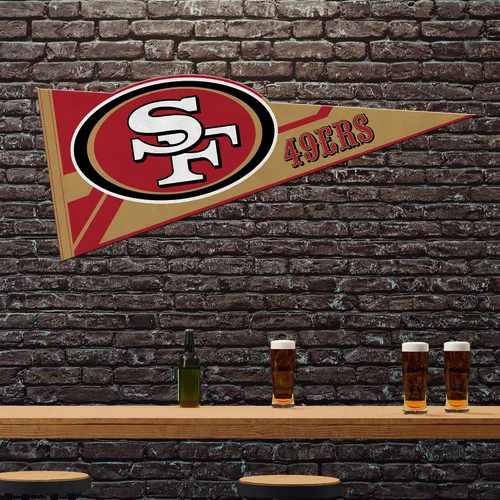 Miniatura 2 de Rico Industries Banderín de fieltro suave con corte en forma de fútbol americano de la NFL - Fácil de colgar - Decoración del hogar