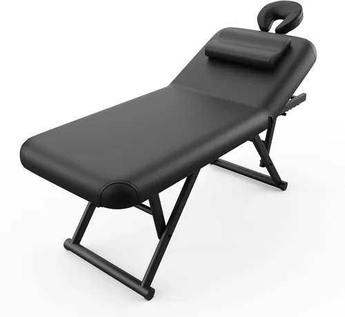 Miniatura 15 de pouseayar Mesa de masaje ajustable con almohada facial y reposacabezas, resistente y sólida, silenciosa y fácil de ajustar, respaldo ajustable