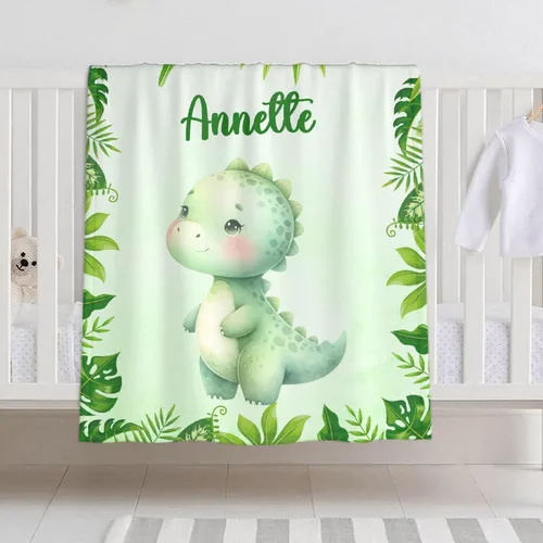 Miniatura 28 de Manta de bebé personalizada para niñas y niños, manta de bebé personalizada con nombre de bosque de animales para niños pequeños, baby shower