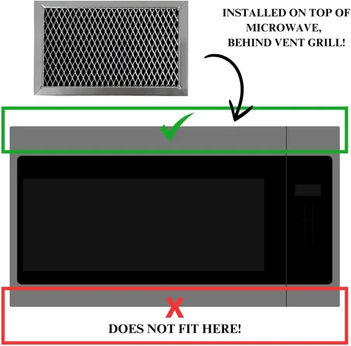 Miniatura 2 de Filtro de carbón para microondas compatible con los números de modelo Samsung ME16A4021AW, ME16A4021AW/AA, ME16A4021AB, ME16A4021AB/AA