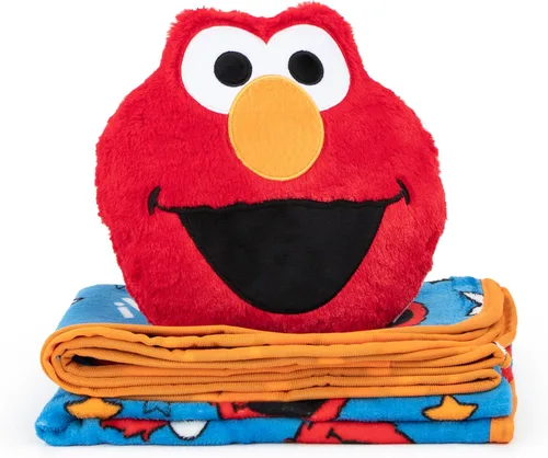 Miniatura 3 de Jay Franco Sesame Street - Almohada de felpa de Elmo y manta de 40" x 50" pulgadas, juego de Nogginz súper suave de 2 piezas para niños