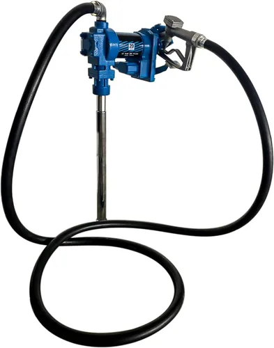 Miniatura 8 de Bomba de transferencia de combustible de 20 GPM 12V azul con fusible de 50A, manguera de descarga y boquilla manual para transferencia de gasolina