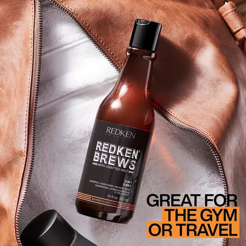 Miniatura 5 de Redken Brews Champú, acondicionador y gel de baño 3 en 1 para hombre Limpiador multiusos para el cabello y el cuerpo para hombres Hidrata